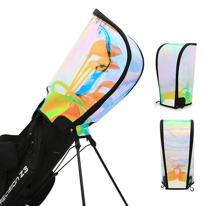 Universal colourful transparent waterproof bag hat cap with laser seven colour TPU fabric and adjustable buckle