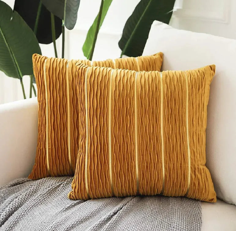 Plush velvet pillow cover in 45x45cm size, showing wine red colour with plain pattern