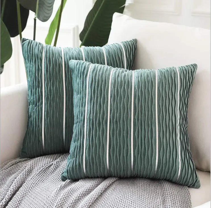 Plush velvet pillow cover in 45x45cm size, showing wine red colour with plain pattern