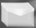 Transparent A4 plastic file bag with snap closure showing thickened PP construction and available colour options