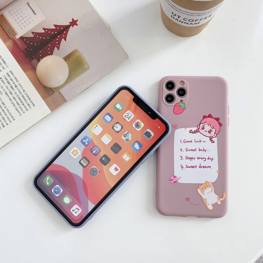 Cartoon dinosaur design TPU silicone mobile phone case for Apple iPhone in blue and pink colour options