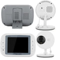 White 3.5 inch digital wireless baby monitor with display showing nursery footage