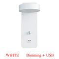 Square modern LED wall lamp with rotating head on white wall