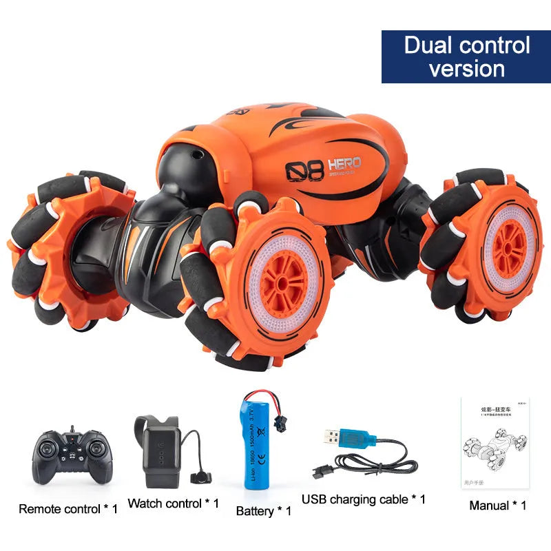 Gesture sensing remote control car in blue green or orange colours with somatosensory remote control
