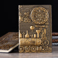 European relief retro notepad diary showing embossed cover texture and 21.5x14.5cm dimensions
