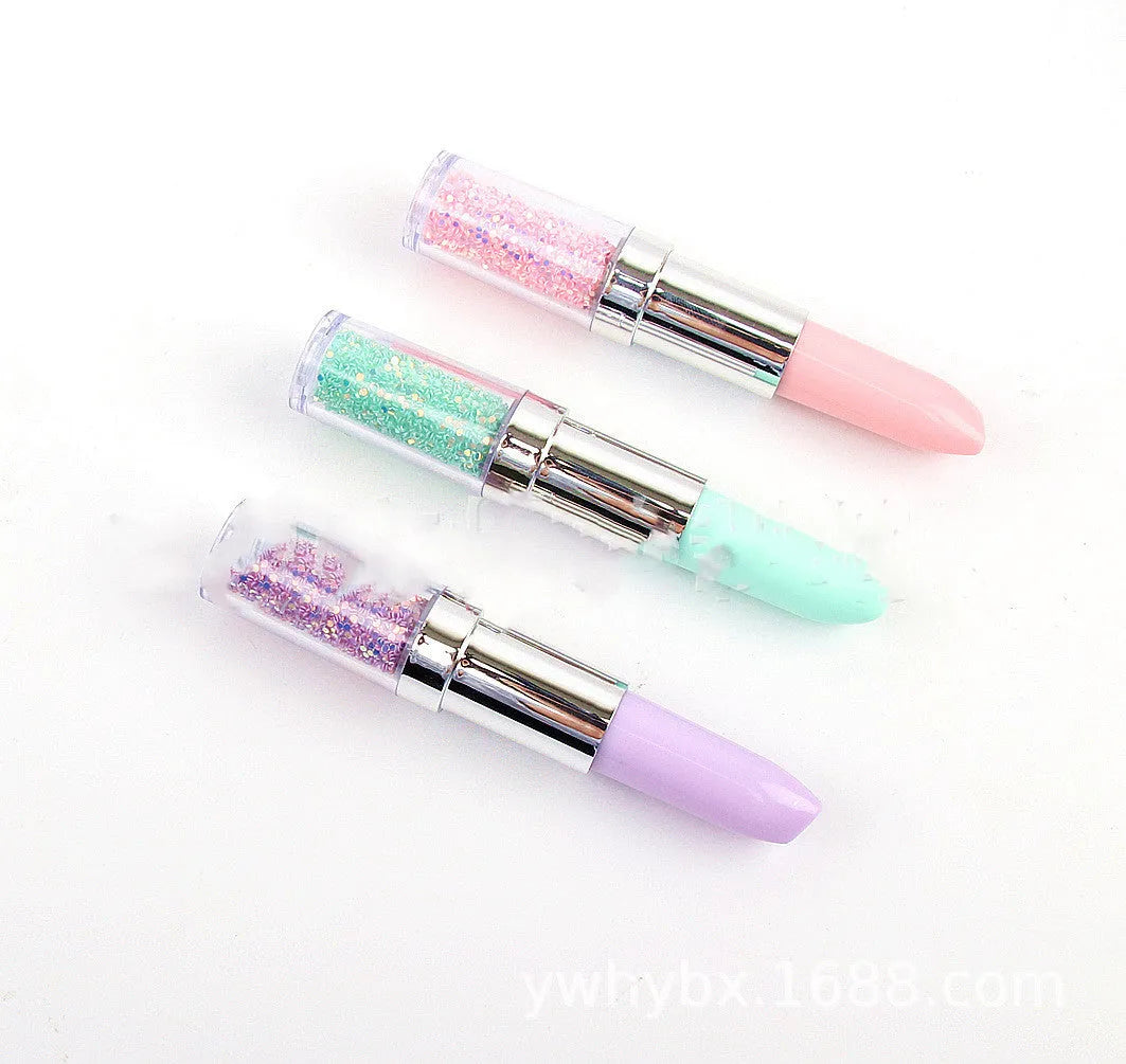 Plastic luminous point drill pen for diamond painting in green, pink, or purple colour options.