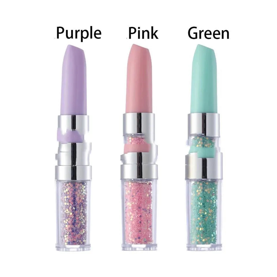 Plastic luminous point drill pen for diamond painting in green, pink, or purple colour options.