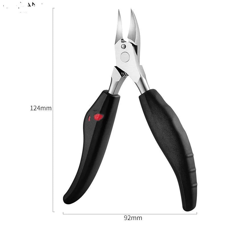 Stainless steel nail clippers with coloured ABS plastic handles in red, blue and black options