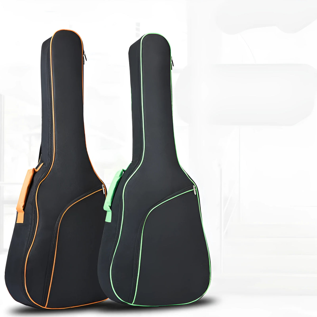Universal A3 acoustic guitar bag in orange or fluorescent green, Oxford cloth, waterproof, double shoulder straps