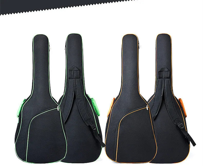 Universal A3 acoustic guitar bag in orange or fluorescent green, Oxford cloth, waterproof, double shoulder straps