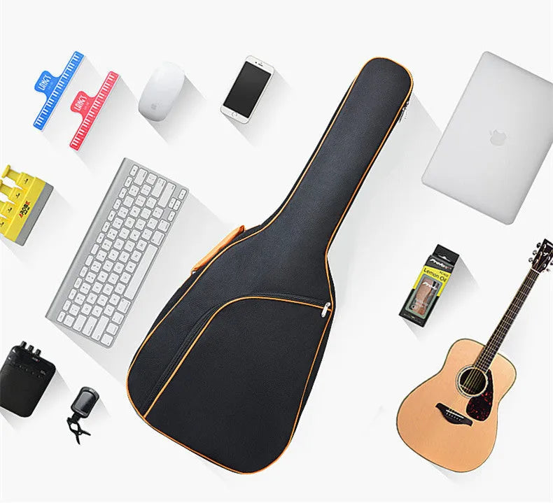 Universal A3 acoustic guitar bag in orange or fluorescent green, Oxford cloth, waterproof, double shoulder straps