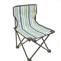 Folding backrest fishing chair in striped cloth, blue, green, or green mesh for camping and fishing