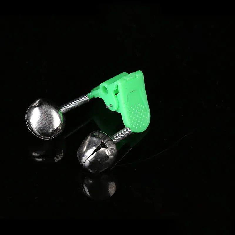 Fishing rod bell accessory with ABS plastic housing and metal components for bite alert