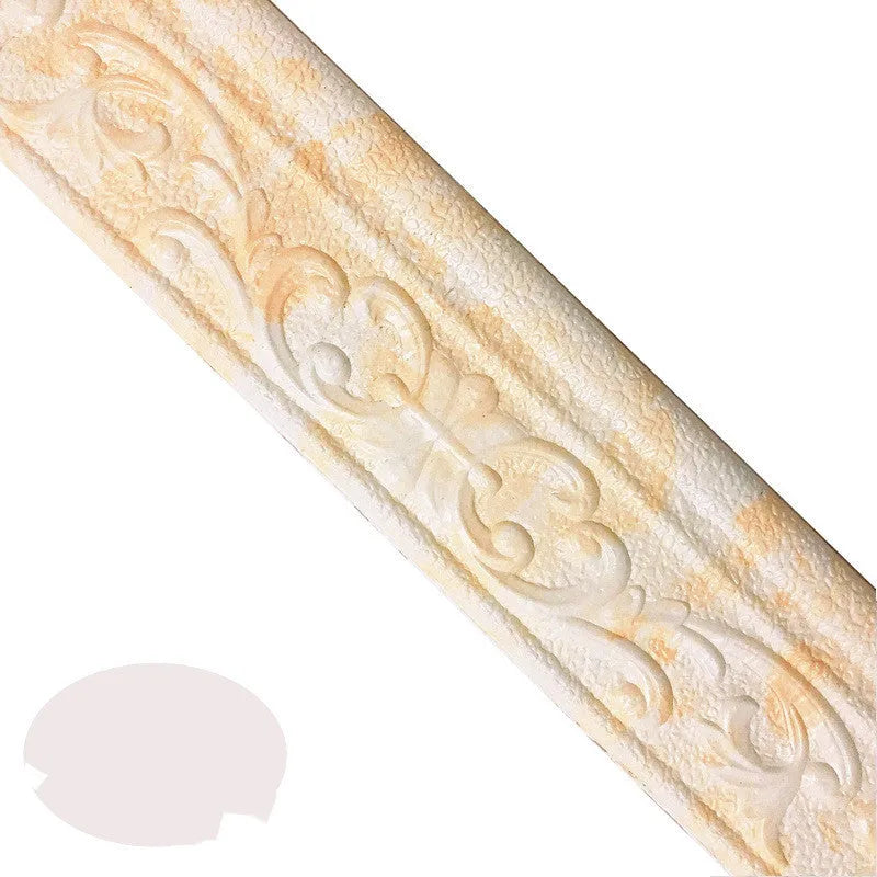 Self-adhesive decorative skirting line with modern grid pattern in gold, silver grey, white, yellow white, and same colour options
