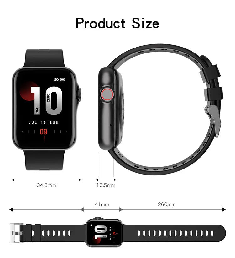 D06 Bluetooth smart watch with 1.6-inch colour screen on wrist showing split-screen display