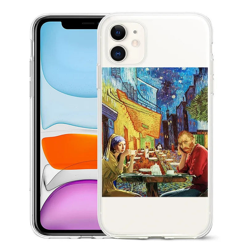 Van Gogh starry night printed TPU back cover case for Apple iPhone 12 and other models