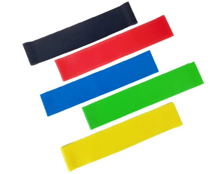 Latex resistance band 500mm x 50mm x 0.3mm in orange, pink, or red for yoga and fitness exercise