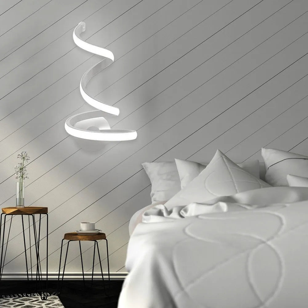 Modern aluminium decorative wall lamp with dual colour LED options for multiple room illumination
