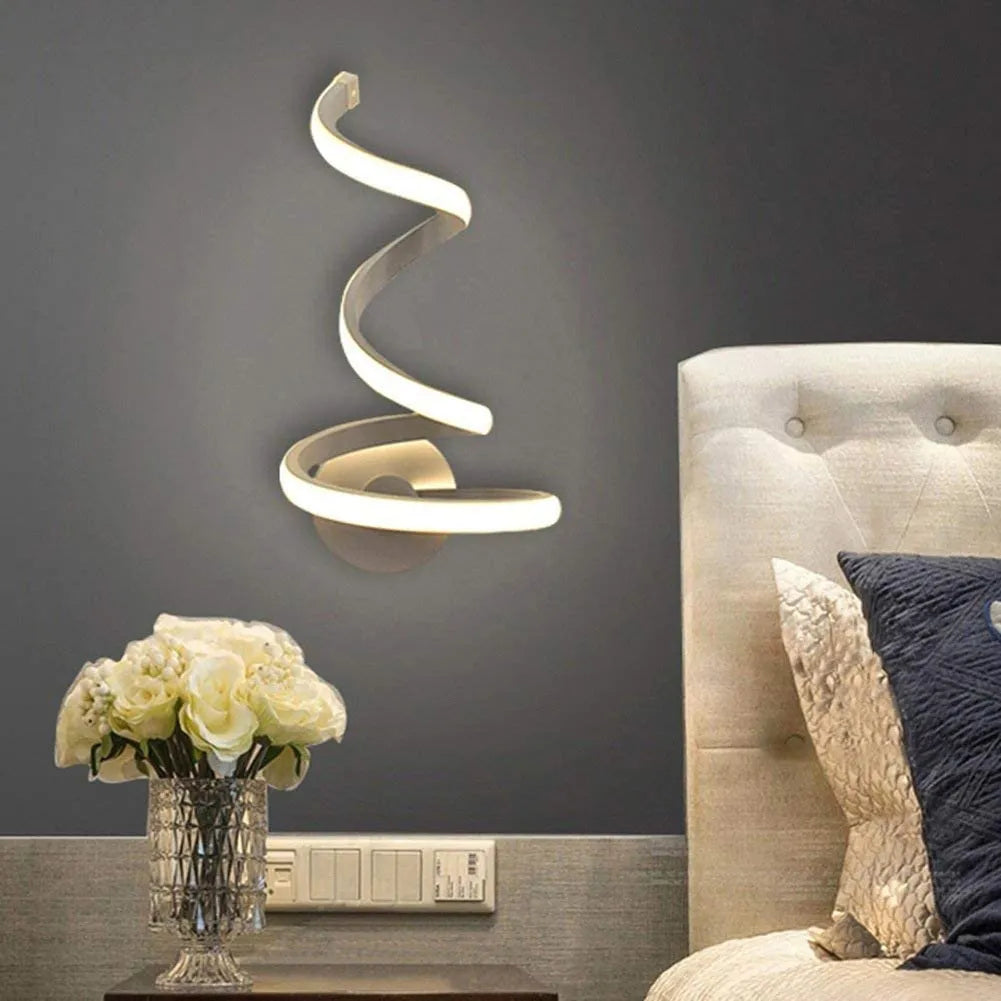 Modern aluminium decorative wall lamp with dual colour LED options for multiple room illumination