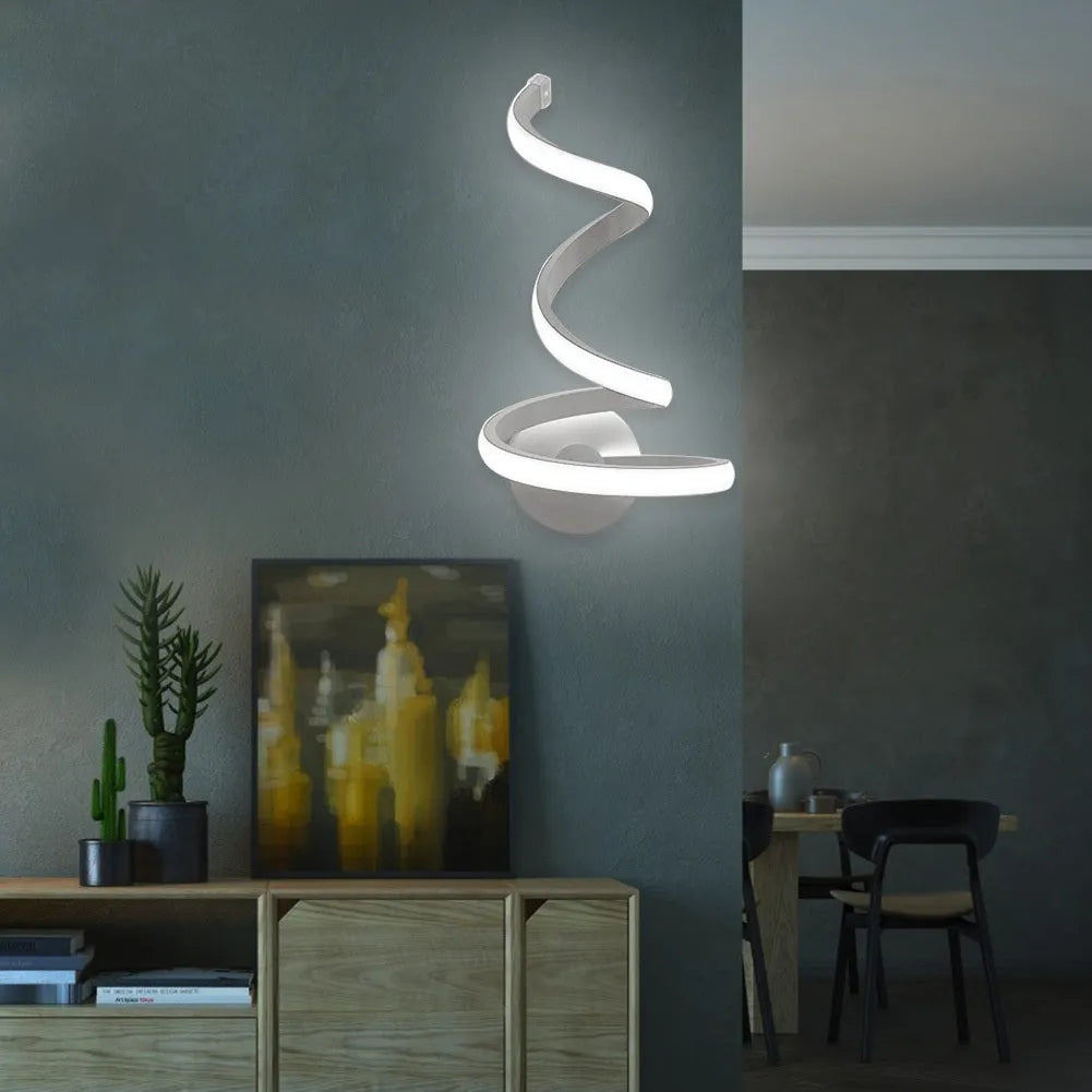 Modern aluminium decorative wall lamp with dual colour LED options for multiple room illumination