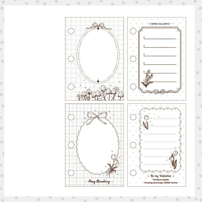 Girl Heart Hand Book A6 loose-leaf notebook with 60 pages and silver 3-ring binder in Sea Salt Sweet Song design