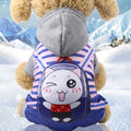 Four-legged button pet clothes in red stripes, pink stripes, denim stripes, honeycomb, checkered and black stripes, sizes XS to XL