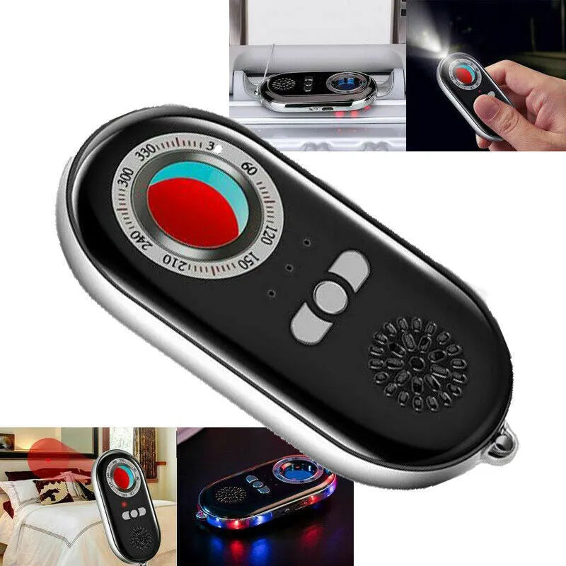 Wireless signal detector with vibration alarm, 85mm size, ABS plastic, for travel anti-theft security