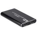 Black HDMI video capture card with USB3.0 and ITE chip, supports 4K input and 1080P 60fps output.