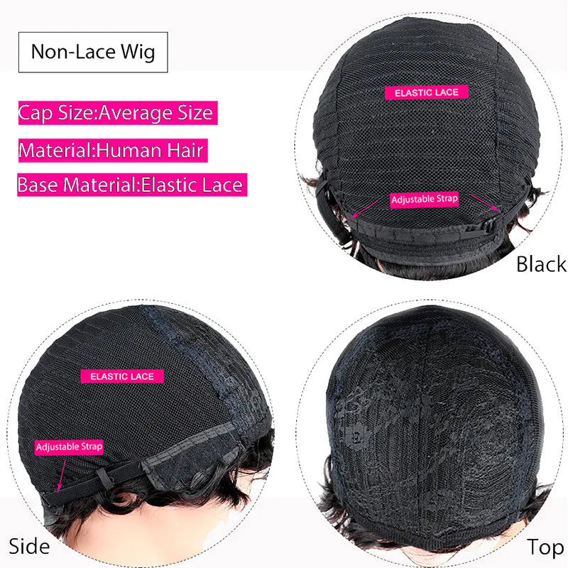 Hand-cranked real human hair wavy wig headpiece in medium to long length, natural color or mocha brown, 8-14 inch