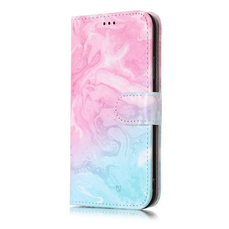 Flip wallet phone case with 3D cartoon animal design for iPhone showing book-style closure