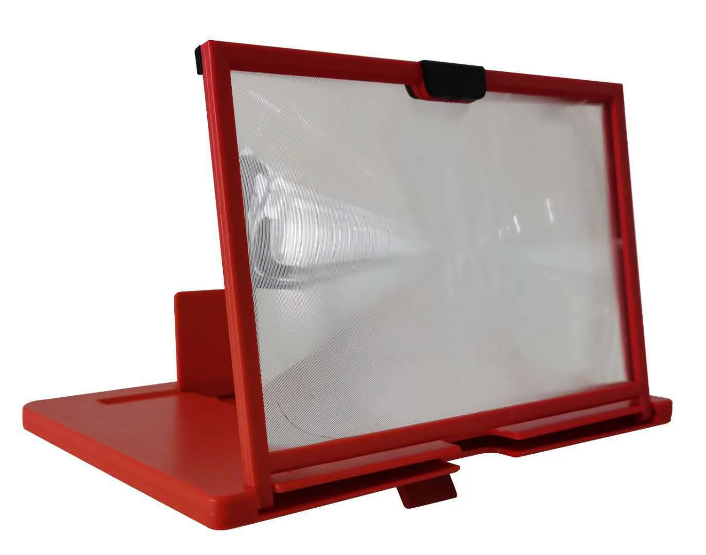Black desktop mobile phone holder with a large magnifying screen for 3D HD viewing and anti-blue light.