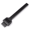 Black Wuta manual leather round hole punch tool showing a row of teeth with 4mm spacing.