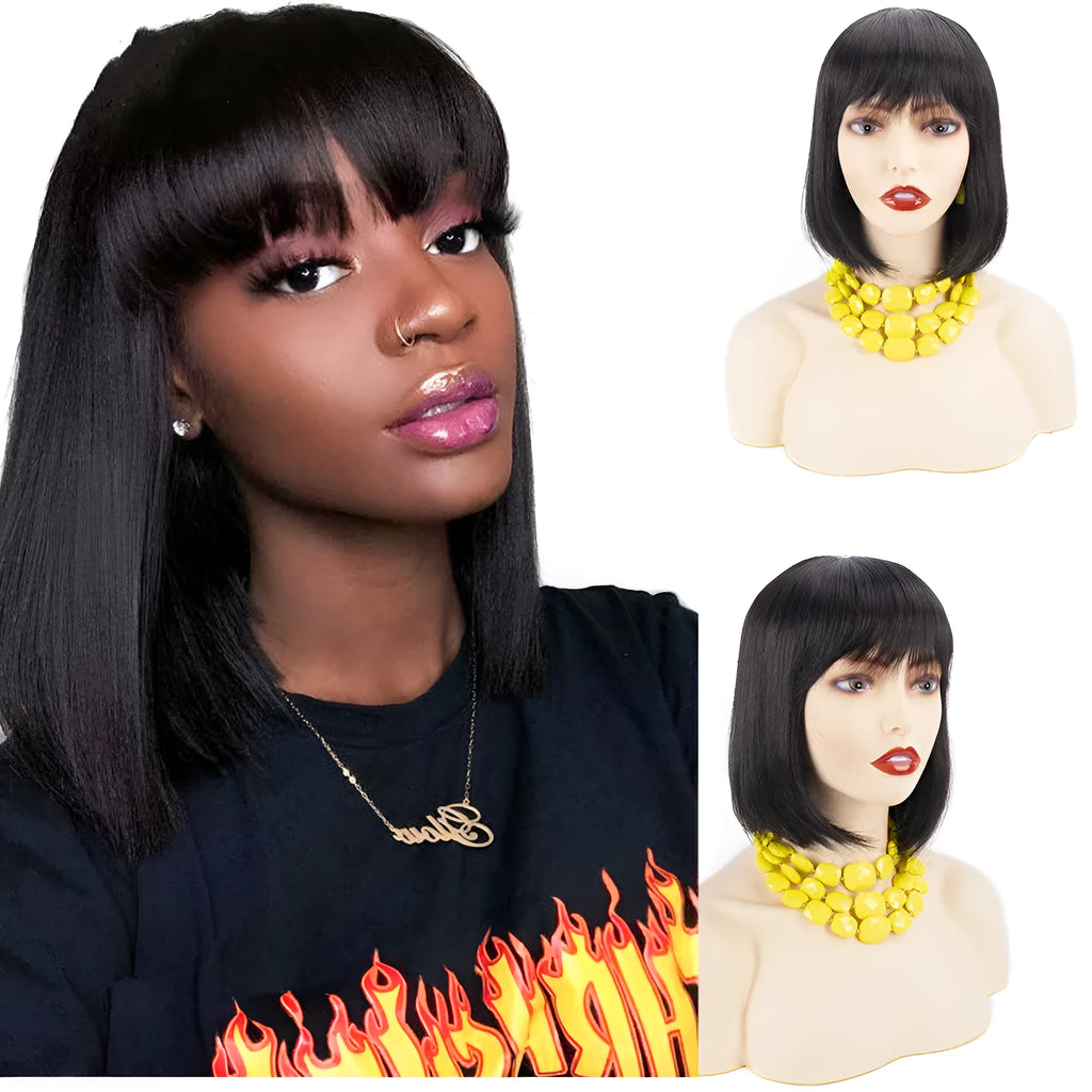 Hand-cranked real human hair wavy wig headpiece in medium to long length, natural color or mocha brown, 8-14 inch