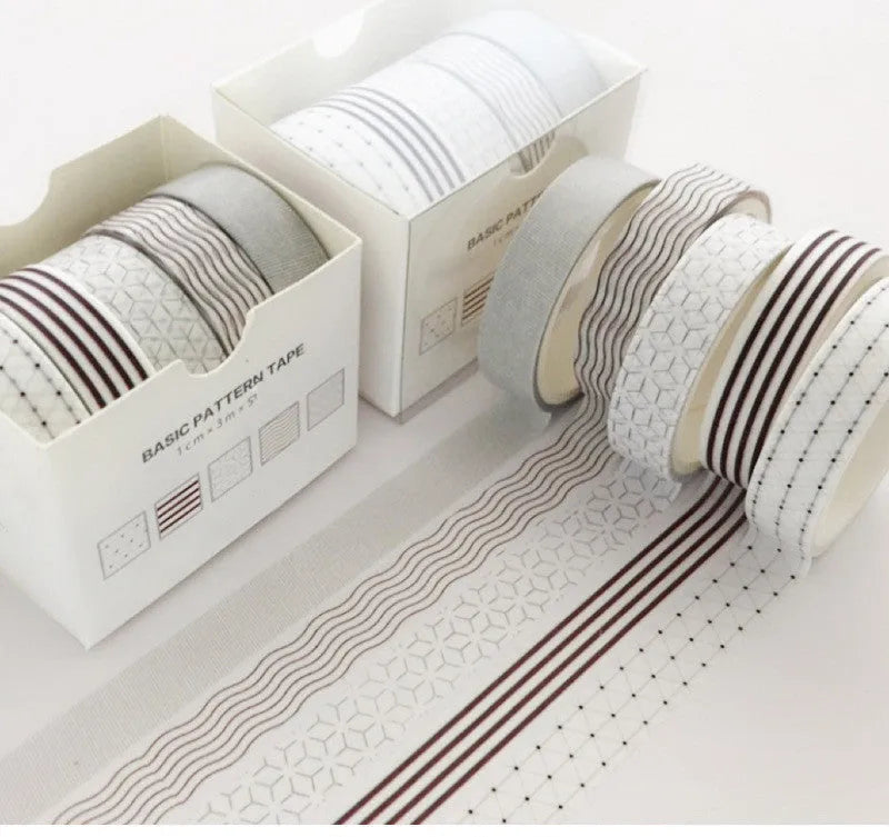 Cane paper gift box craft set with a decorative salt pocket sticker, showing multiple colourful pattern style options.