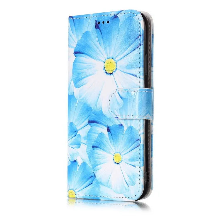 Flip wallet phone case with 3D cartoon animal design for iPhone showing book-style closure