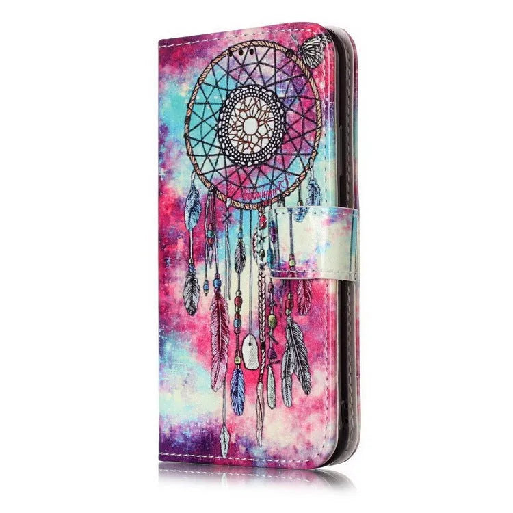 Flip wallet phone case with 3D cartoon animal design for iPhone showing book-style closure