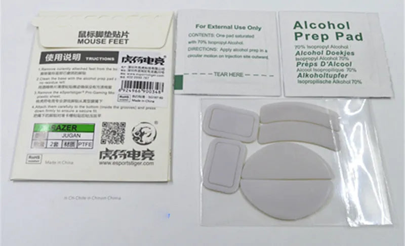 Esports Tiger white PTFE mouse skates for Logitech G Pro X Superlight with anti-static tweezers