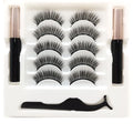 Magnetic eyelashes and black magnetic eyeliner set, showing reusable mink false lashes.