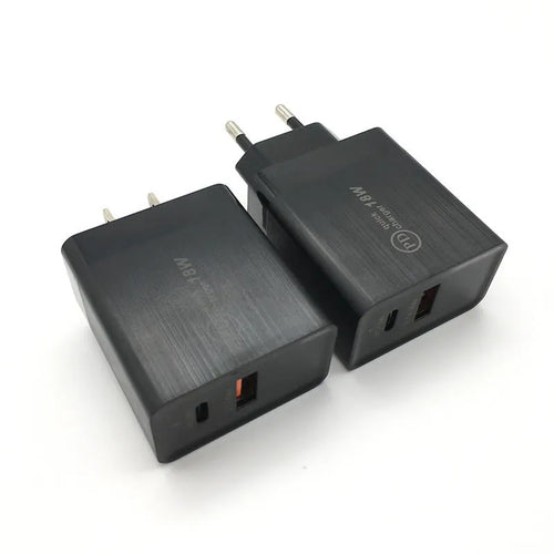 18W USB-C fast charger with Power Delivery technology in black or white colour options