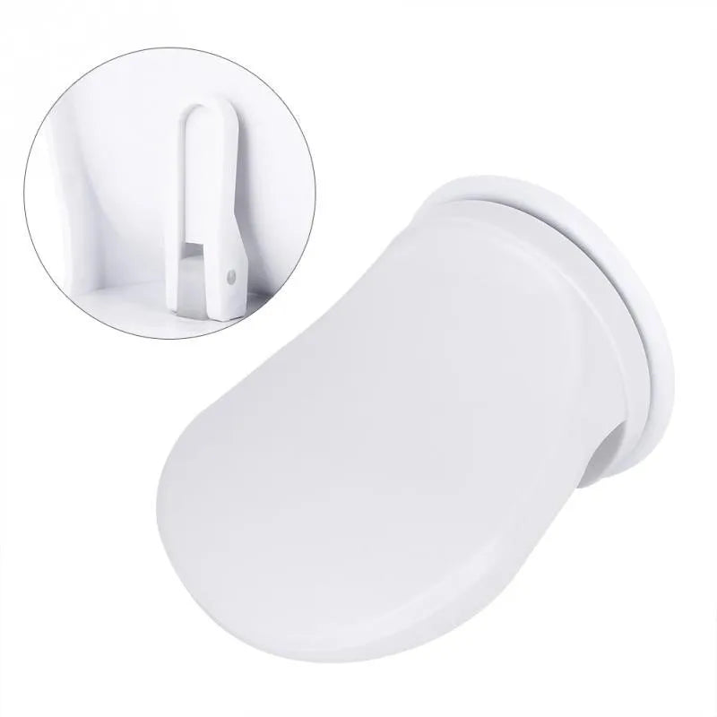 White plastic shower foot rest with suction cups for smooth tiles, 20KG balancing assist