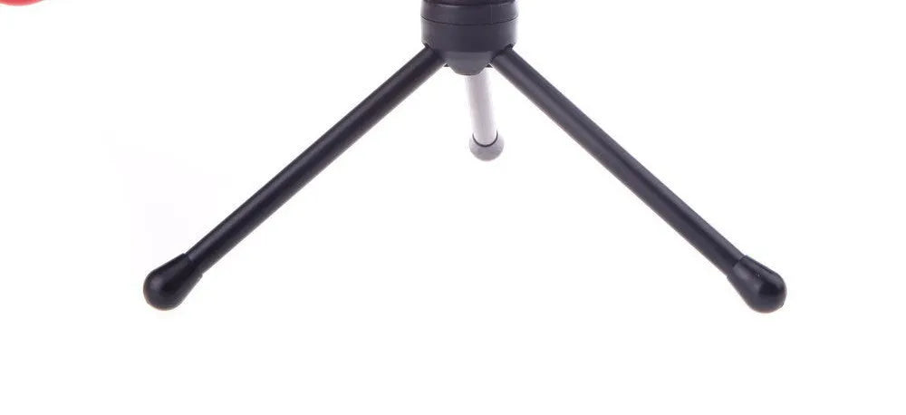 Black wired PC microphone with clip holder measuring 13.3cm height and 1.85m cable for chatting and karaoke