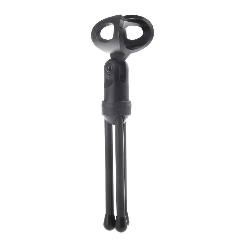 Black wired PC microphone with clip holder measuring 13.3cm height and 1.85m cable for chatting and karaoke