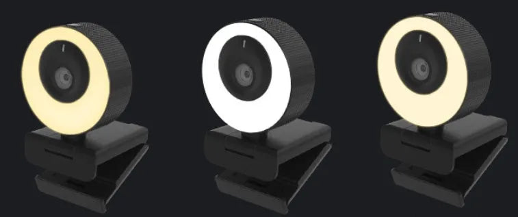 Black USB webcam with magnetic privacy cover, 1080p resolution, 60 FPS, built-in microphone, and night vision function