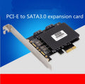 Desktop PCI-E SATA 3.0 expansion card with ASM1061 chip and dual SATA/eSATA ports.