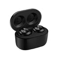 Black and white A6 noise-cancelling Bluetooth wireless headset with in-ear design.
