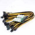 Server power conversion board to 6pin PCIe adapter with twelve 50 cm black power cables