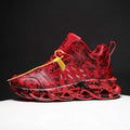 Men's high-top basketball shoes in camouflage pattern with microfiber upper and rubber sole, sizes 39-46