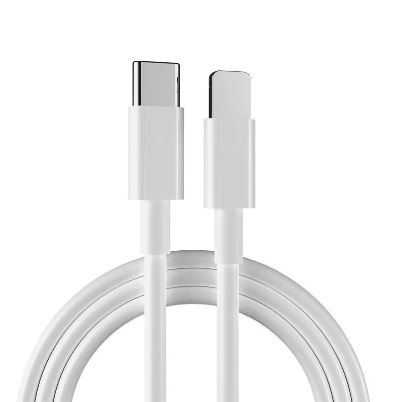 White 20W USB-C fast charger with 1-metre cable for iPhone and iPad charging