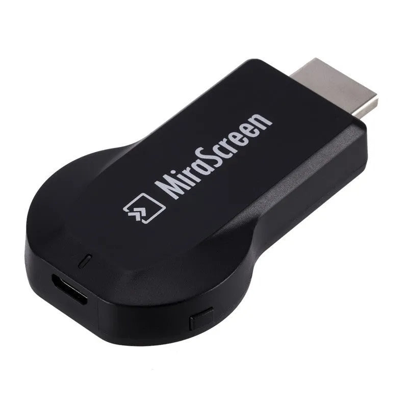 Mirascreen 2.4G WiFi Push Treasure HDMI adapter card in black with HDMI interface