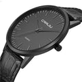 Casual quartz watch with alloy case and plexiglass mirror showing 30M waterproof rating